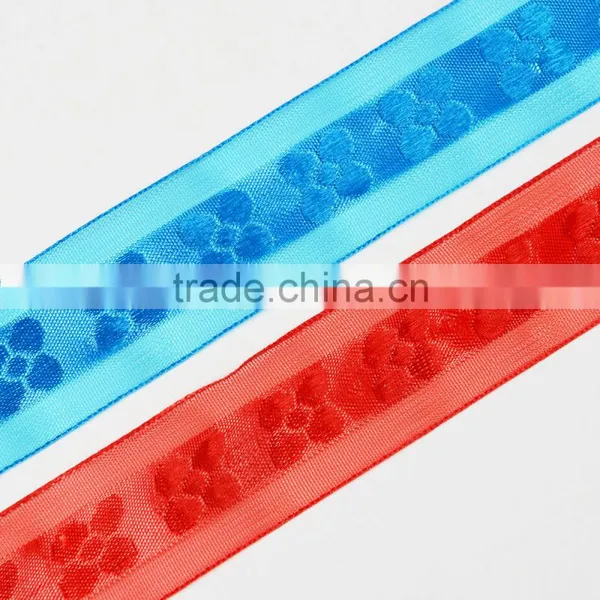 25mm Sheer Jacquard Ribbons for Hair Bows Wedding Craft photo-2