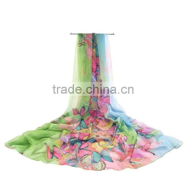 2017 New Sytle Long and Big Shawl Silk Chiffon Scarf Beach Made in China photo-4