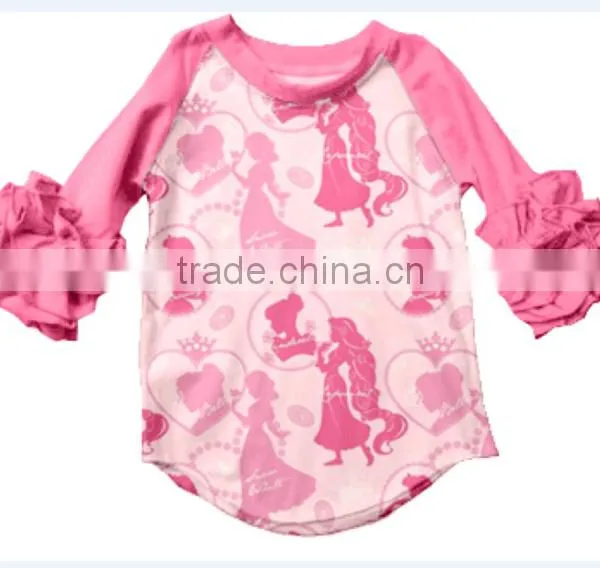 Boutique Girls Raglan T-shirt Print a Dance Princess Let Your Baby Look Princess Wholesale Shirt photo-2
