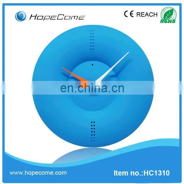 (HC1310) Creative 10 inch round silicone rubber buttons clock