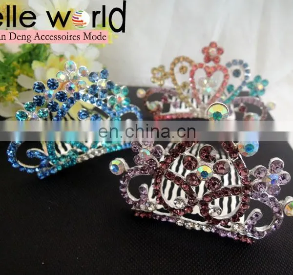 Fancy Rhinestone Tiara Wedding Hair Comb Clip photo-2