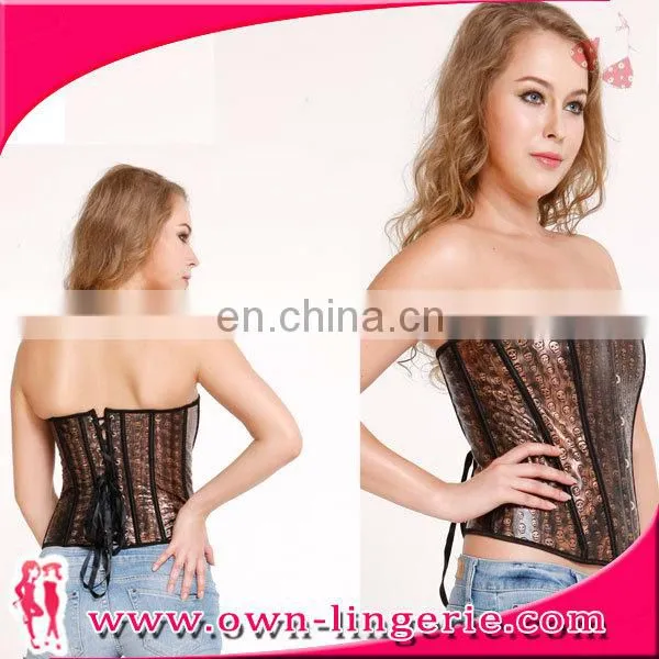 Brown Leather Corset Waist Slimming Corset for Womman photo-2