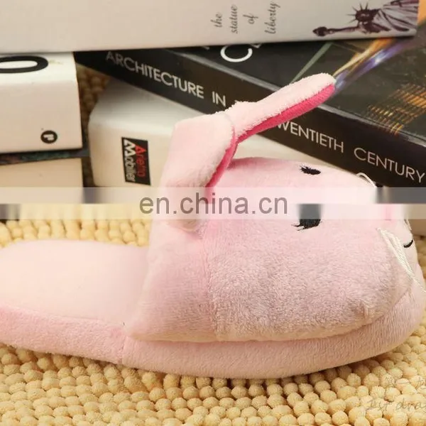 Custom Happy Foot Pink Rabbit Animal Cartoon Indoor Slippers photo-6