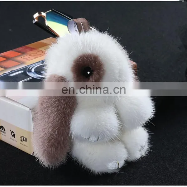 Fox Shaped Rex Rabbit Fur Keychain photo-4