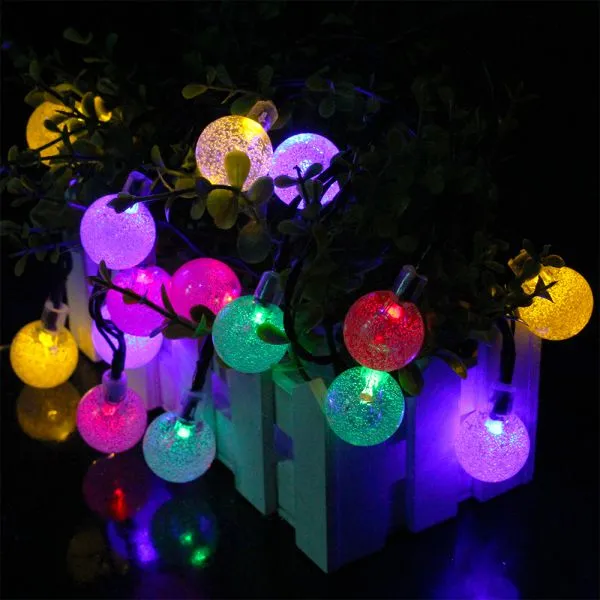 Crystal Ball Solar String Light 6M 30LEDs Waterproof Outdoor Garden Light Party Wedding Holiday Christmas Light 4.8M photo-3