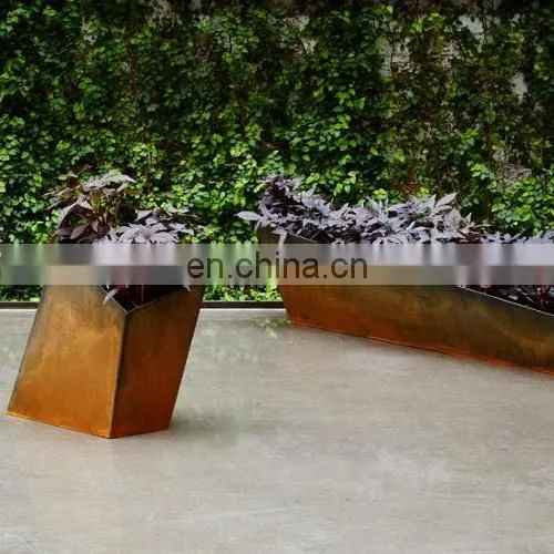 Outdoor Corten Steel Planter Customized Size Corten Steel Pot photo-6
