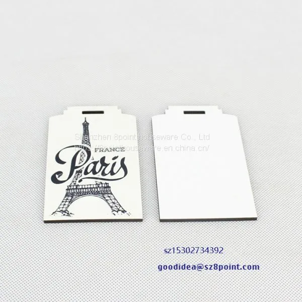 Heat Transfer Cute Suitcase Wooden Luggage Tags Flower Design ID Holder Identifier Luggage Label Gift photo-3