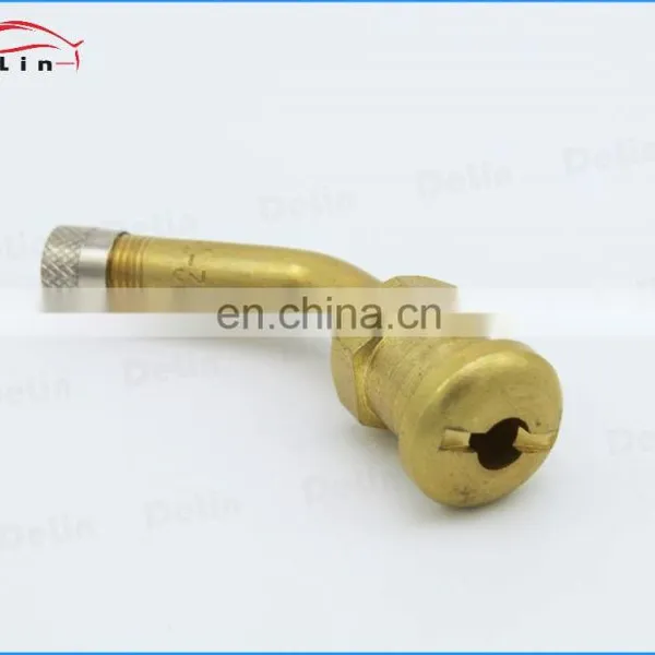 DeLin Truck Single Bend Tyre Valve Tractor Brass Factory Seal Clamp-in Tyre Valve V3-20-1HX photo-4