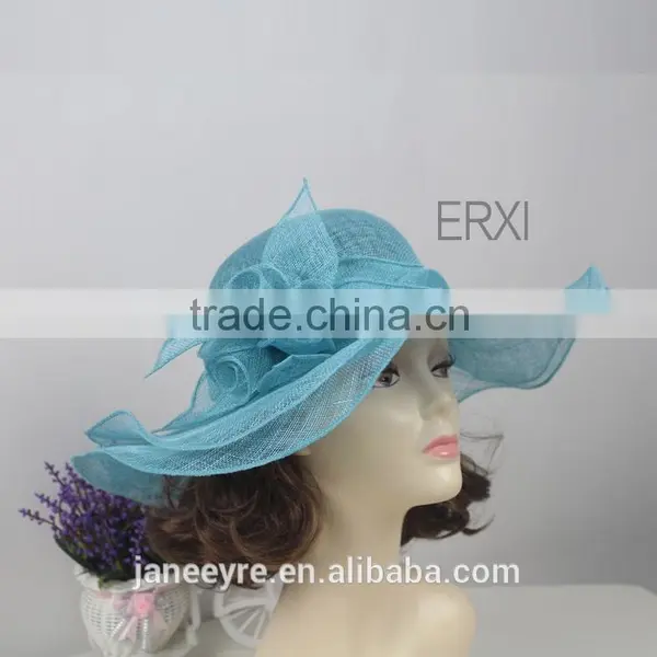Hot Sale Sinamay Hat,Ladies Church Peach Flower Sinamay Hat 2015 photo-6