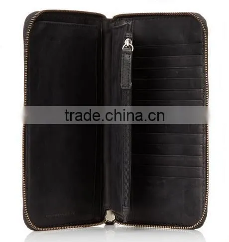 Vintage Cowhide Leather Clutch Wallet Travel Organizer Wallet for Men photo-6