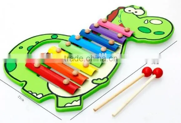 8 Scale Dinosaur Hand Knock Wooden Xylophone Piano Toy photo-4