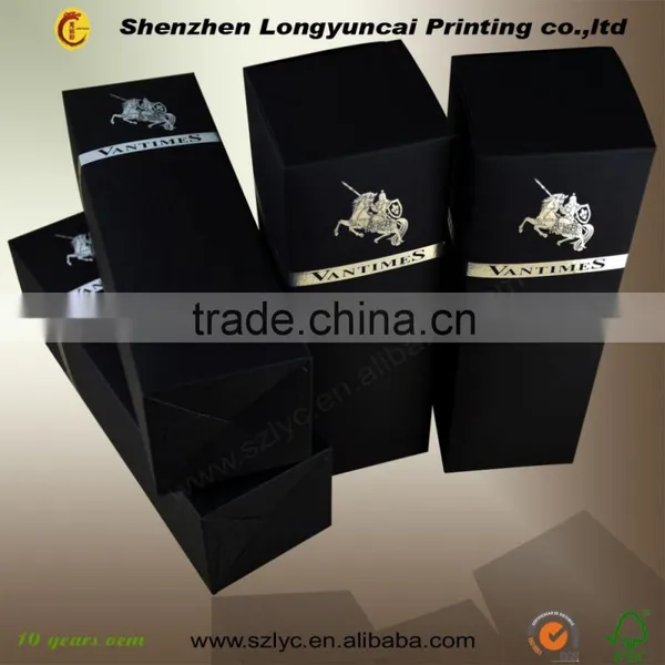 2015 Hot Sale High Quality Black Cardboard Paper Gift Box for Candle