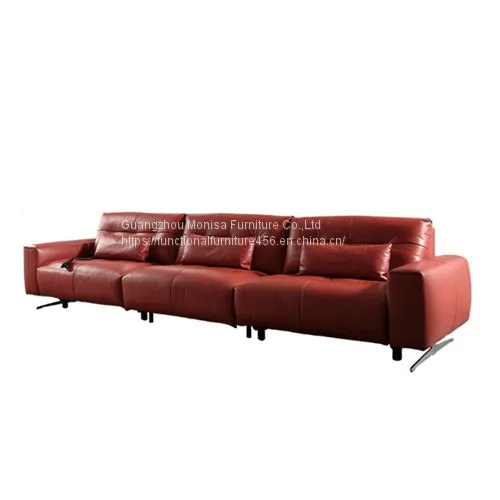 Light Luxury Leather Soft Sofa Space Capsule Cinema Sofa Large Living Room Combination Electric Reclining Function photo-2