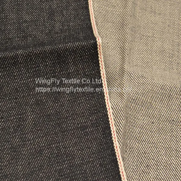 14oz Hot Sale Competitive Price Black Raw Denim Jeans For Clothing and Pants
