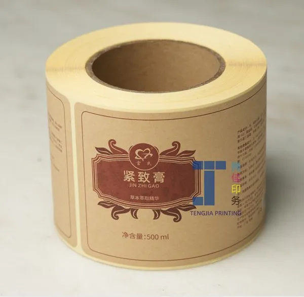 Tengjia OEM Personalised Kraft Paper Sticker Label With Matte Lamination