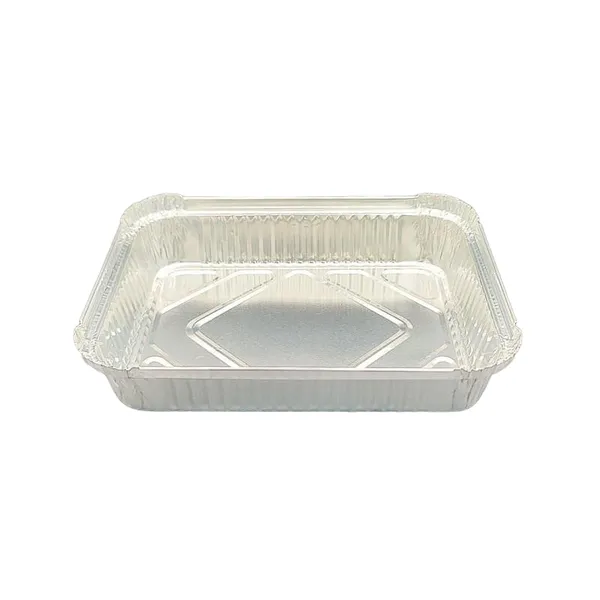 Disposable 900ml Aluminum Foil Container Rectangular Food Tray for Baking Roasting Takeout Use