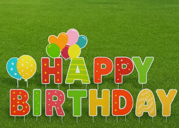 Colorful 5mm Coroplast Cut-Out Letters – Reusable Event & Celebration Yard Signs photo-3