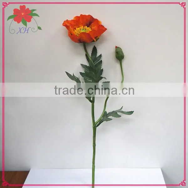Red Color Decoration Artificial Poppy Flower Wholesale