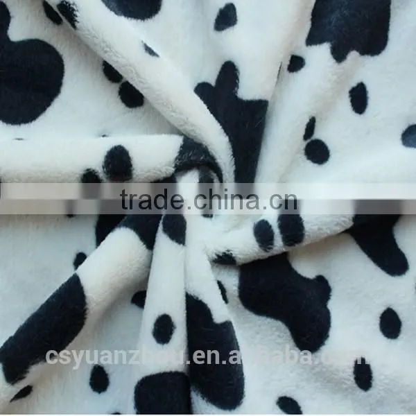 Quality Textile Fabric Cow Dots Plush Blankets Fabric photo-3