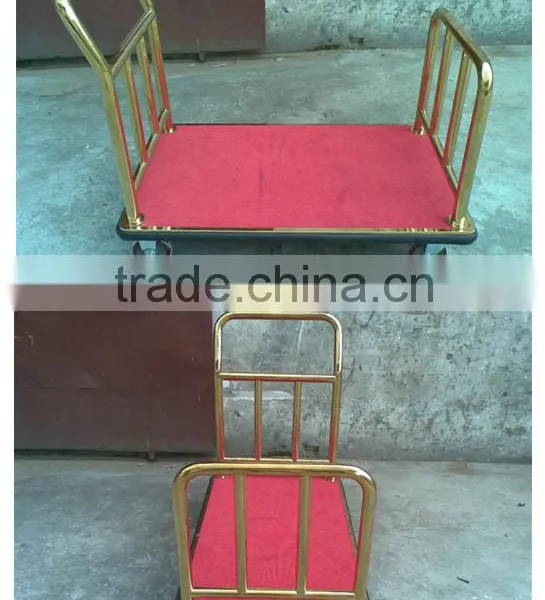 High Quality Gold Plated Platform Luggage Trolley photo-3