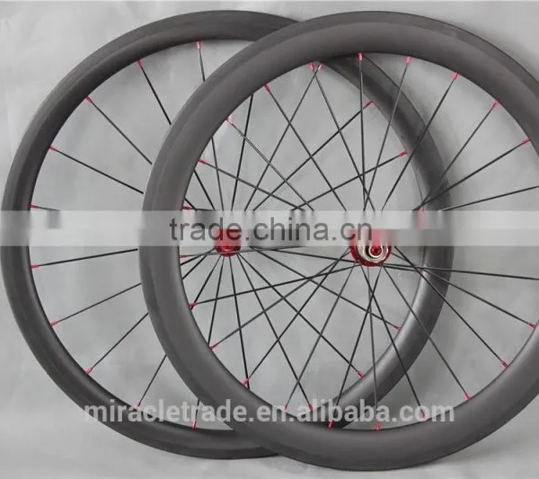56mm Clincher Wheels Red R36 Hub Carbon Wheels Red Nipples Full Carbon Wheels China W56C photo-2