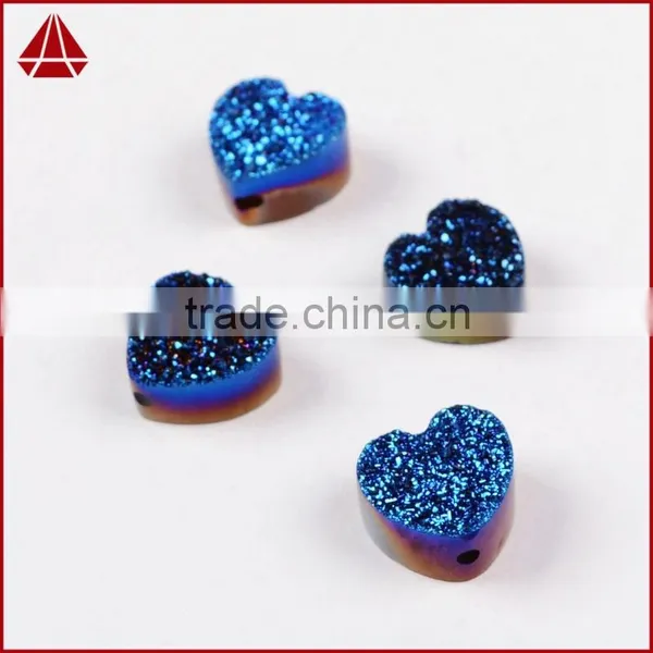 Titanium Coating Agate Druzy Drusy Heart Cabochon Semi-precious Gemstone From China photo-5
