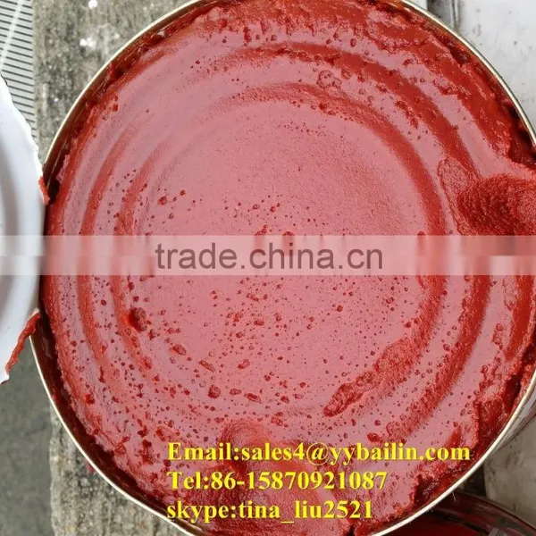 FDA,HACCP Certified Canned Tomato Paste for Africa ,size From 70g 210g 400g 800g 850g 2.2kg ,Brix 28-30%