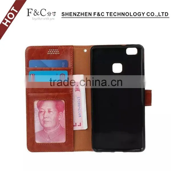 Leather Flip Case for Huawei Wallet Case [Book Fold] Leather Cover [Flip Cover] With Foldable Stand, Pockets for ID, Credit Card