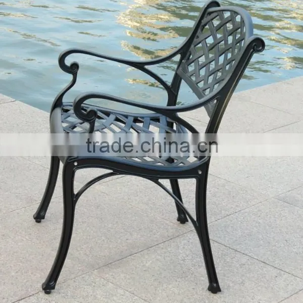 White Black Bronze Outdoor Aluminum Metal Iron Garden Chair photo-3
