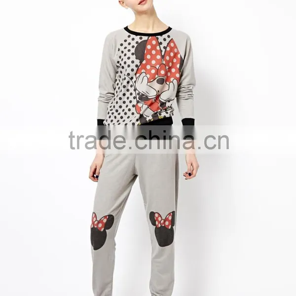 Ladies Petite Embroidered With Contrast Color Cuff Onesie Pajamas With Hood photo-5