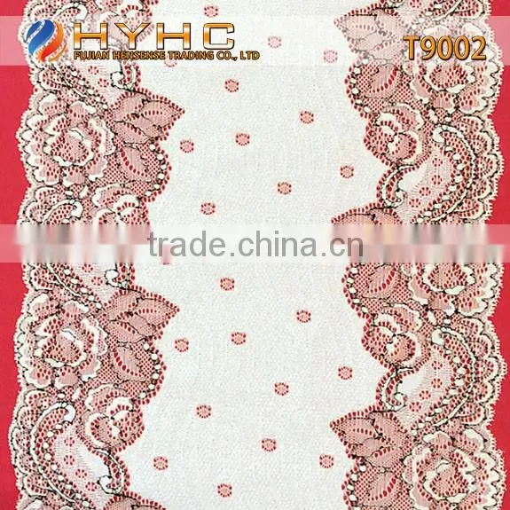 Wholesale Bulk High Quality Nylon/Spandex Stretch Lace Trim T9002
