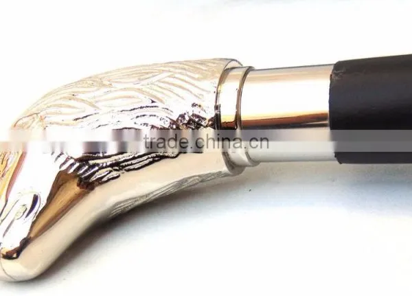 Brass Walking Stick/Antique Brass Walking Stick/Lion Handle Walking Stick/Black Wood Walking Stick Wk1110