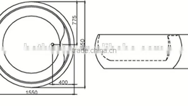 SUNZOOM CUPC Embeded Acrylic Bathtub,indoor Round Spa Bathtub,square Embeded Acrylic Bathtub photo-3