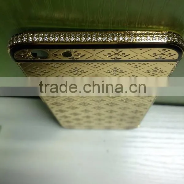 Full Diamond Check Customized Design for Iphone 6 Case Housing With 24 kt Gold for Iphone 6