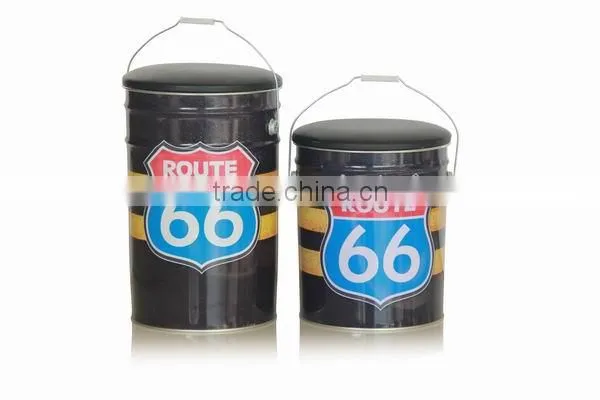 Custom Made Factory Round Storage Metal Bucket Design Storage Stools Storage Ottomans photo-5