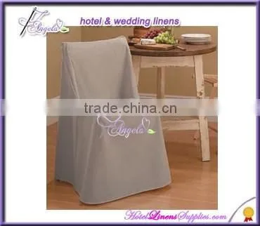 Beige Wholesale Polyester Folding Chair Covers With Square Top for Folding Chair Decorations