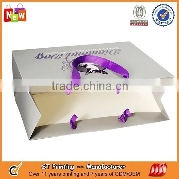 Grey Color Paper Bag With Logo Print photo-2