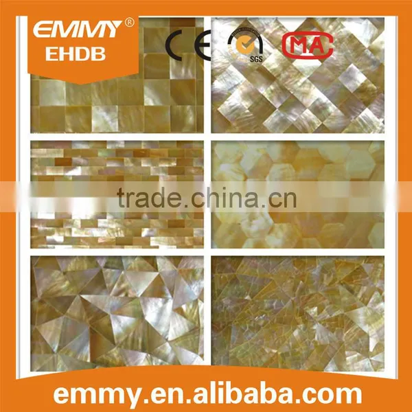 Promotion Crackle Triangle Yellowlip Seashell Mosaic Tile MOP Wall Decorate photo-6