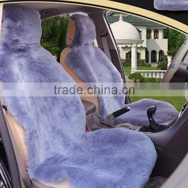 Car Interior High Quality Winter Warm Luxury 100% Genuine Short Wool Sheepskin Universal Car Seat Cover Set photo-5