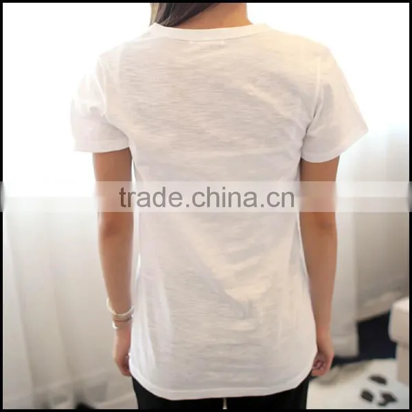 Low Price High Quality Popular Blank V-neck T-shirts or Shirt Women or Get Your Own Designed Clothing Manufacturer photo-4
