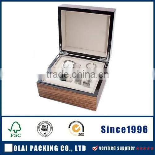 Mans Wooden Cufflinks Keyring & Watch Gift Hoder