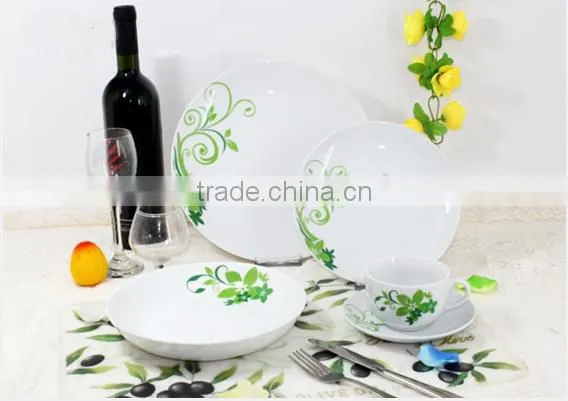 Coupe Ceramic Dinner Set, 20pcs Dinnerware, Ceramic Dinnerware with Decal Printing