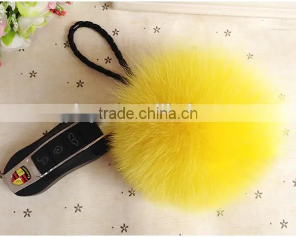 Fox Fur Ball Key Chain / Fur Pom Poms / Fox Fur Keychain photo-2