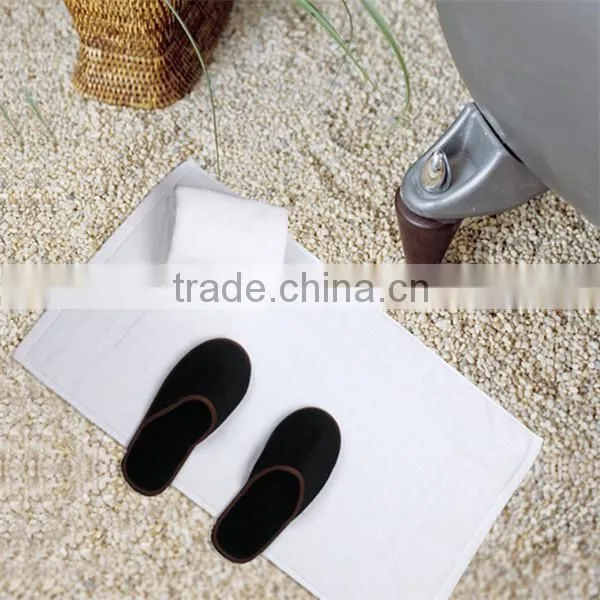 Custom Embroidery Logo White Floor Towel Cotton Wholesale Hotel Bath Mat photo-6