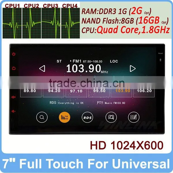 Ownice 7" Cortex A9 1.6G CPU Quad Core Android 4.4.2 Car Multimedia System +2GB DDR3 +16GB Flash