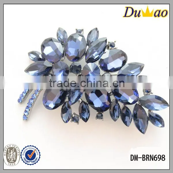 New Leaf Glass Brooch Metal Brooch for Women photo-3