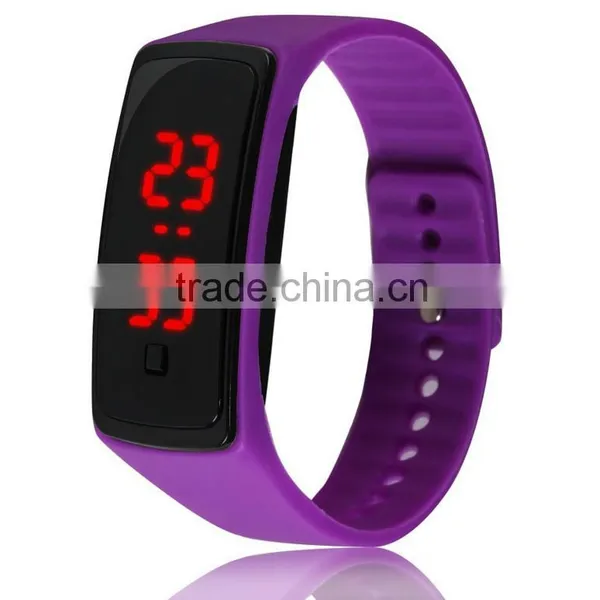 Sports Style Unisex Silicone Led Light Wristwatch Electronic Watch photo-5