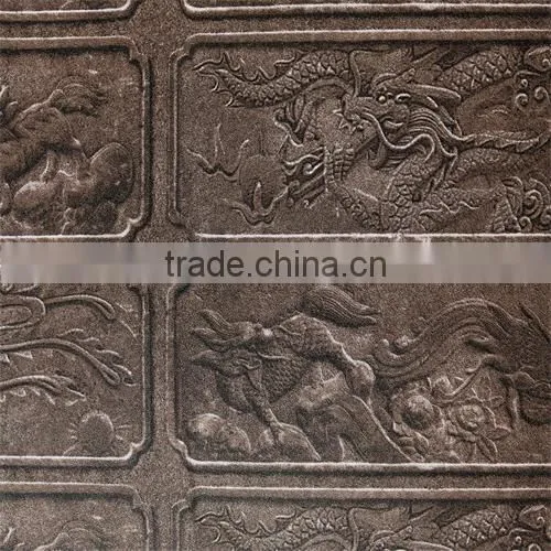 Dragon Carve Tile Vinyl/pvc Home / Hotel / Restaurant Wallpaper photo-6