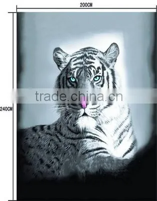China Suppliers Quilt Blankets Rebel Wholesale 100% Polyester Knitted Cuddly Tiger Print Fleece Blanket photo-3