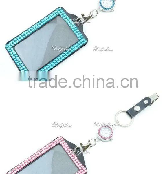 New Style Crystal Rhinestone With Watch ID Badge Holder Key Ring From Manufacturers photo-3